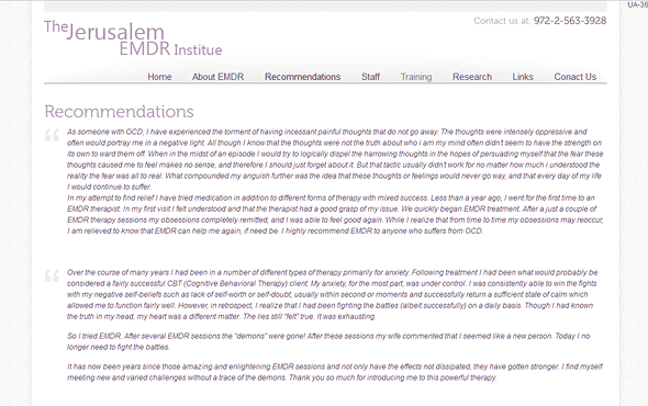 The Jerusalem EMDR Institute Website